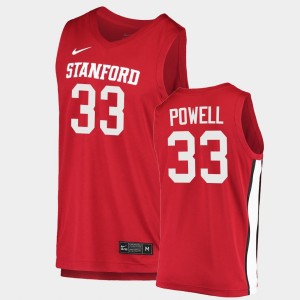 Men's Stanford Cardinal College Basketball Red Dwight Powell #33 2020-21 Jersey 414181-193