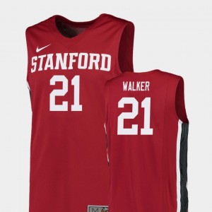 Men's Stanford Cardinal Replica Red Cameron Walker #21 College Basketball Jersey 415032-982