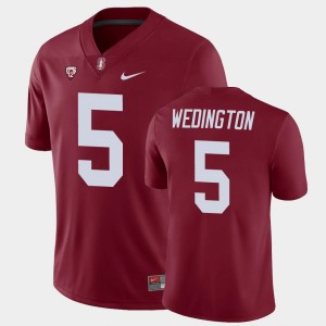 Men's Stanford Cardinal College Football Cardinal Connor Wedington #5 Game Jersey 375552-454
