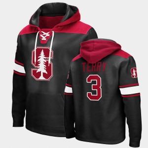 Men's Stanford Cardinal 2.0 Lace-Up Black Tyrell Terry #3 Pullover Hoodie 395284-977