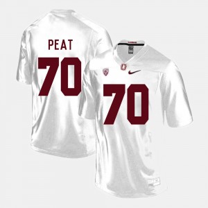 Men's Stanford Cardinal College Football White Andrus Peat #70 Jersey 207105-306