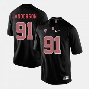 Men's Stanford Cardinal College Football Black Henry Anderson #91 Jersey 953693-373